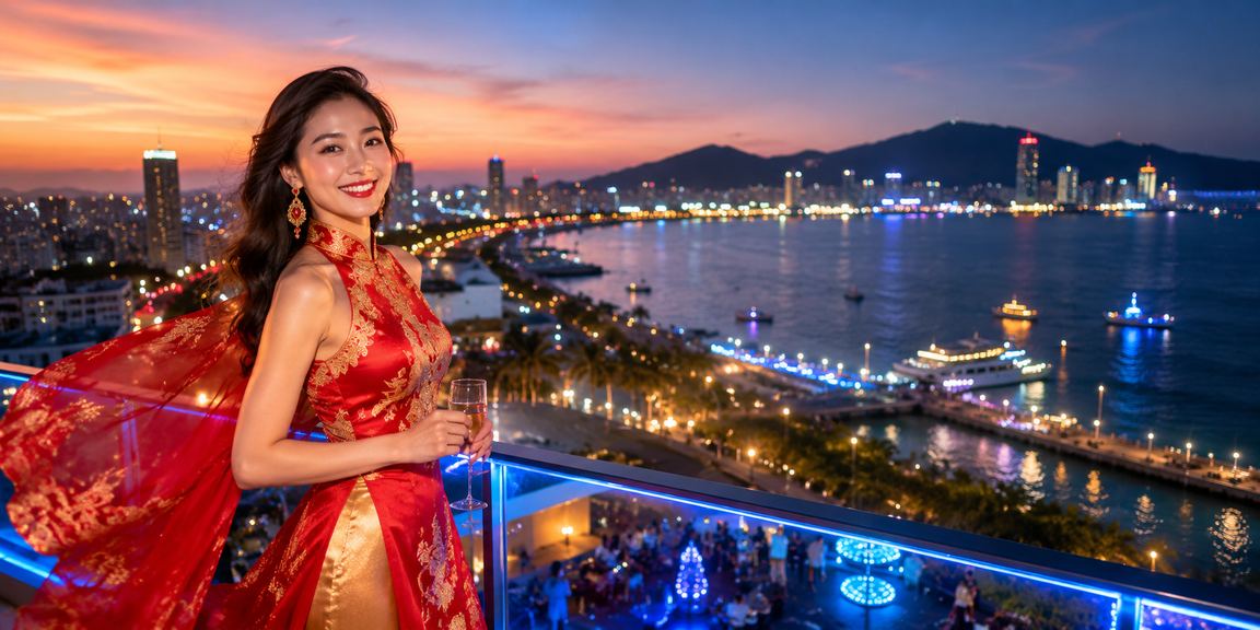 Không khí xem thể thao và giải trí tại bãi biển Đà Nẵng về đêm với ánh đèn rực rỡ